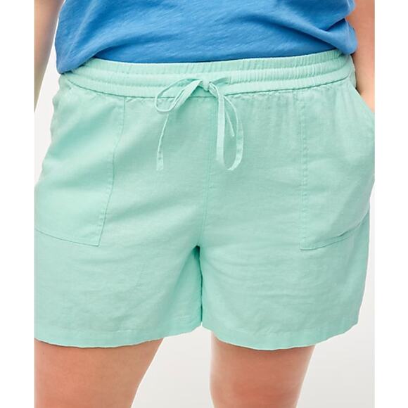 J.Crew Factory Linen Blend Drawstring Shorts | Plus XXL, Mint Green NWT - Picture 2 of 6